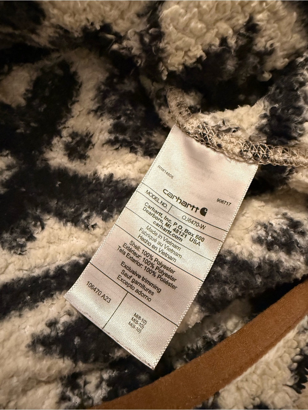 Carhartt Women’s Sherpa Fleece Fair Isle 1/4 Zip Pullover Jacket M - Picture 8 of 9